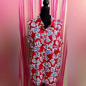 Floral sleeveless blouse